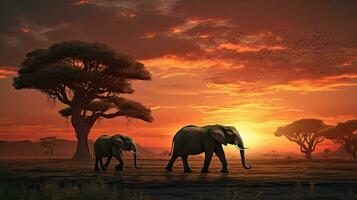 olifanten in de landschap foto