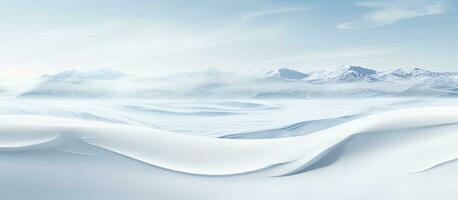 besneeuwd veld- met heuvels en glad oppervlakte Aan geïsoleerd wit achtergrond foto