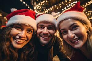 groep van vrienden vieren nieuw jaar vooravond foto