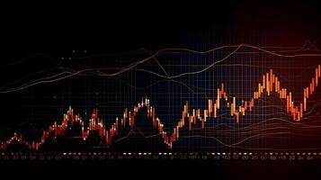 bedrijf toekomst technologie markt economisch investering en geld concept achtergrond of achtergrond. gemeenschappelijk forex en gemeengoed uitwisseling met kleurrijk grafiek koppel. ai gegenereerd. foto