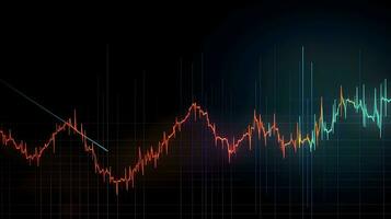 bedrijf toekomst technologie markt economisch investering en geld concept achtergrond of achtergrond. gemeenschappelijk forex en gemeengoed uitwisseling met kleurrijk grafiek koppel. ai gegenereerd. foto