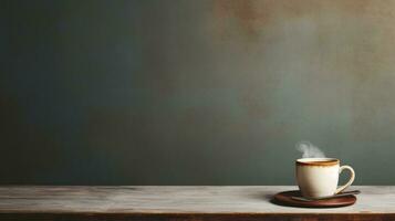 minimalistische achtergrond met kop van koffie foto