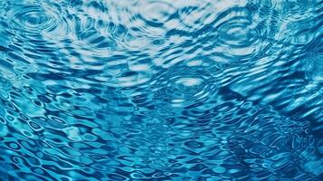 top visie zwemmen zwembad water achtergrond ,blauw zee water behang ,generatief ai foto