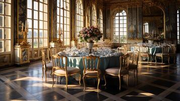 foto van de dining kamer Bij de paleis van versaille, Frankrijk. generatief ai