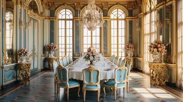 foto van de dining kamer Bij de paleis van versaille, Frankrijk. generatief ai