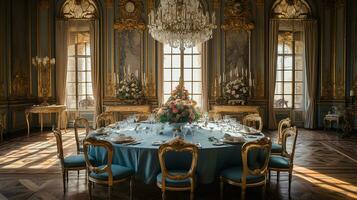 foto van de dining kamer Bij de paleis van versaille, Frankrijk. generatief ai