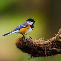 ai generatief vogel in nest foto