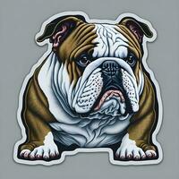 Engels bulldog sticker, tekenfilm met duidelijk achtergrond foto