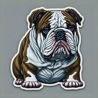 Engels bulldog sticker, tekenfilm met duidelijk achtergrond foto