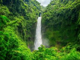 waterval in de oerwoud ai gegenereerd foto