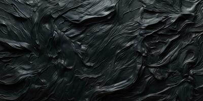 generatief ai, detailopname van impasto abstract ruw zwart kunst schilderij structuur foto