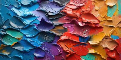 generatief ai, detailopname van impasto abstract ruw kleurrijk kunst schilderij structuur foto