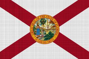 vlag van van Verenigde Staten van Amerika staat Florida Aan een getextureerde achtergrond. concept collage. foto