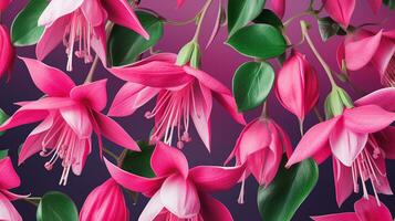 fuchsia bloem gevormde achtergrond. bloem structuur achtergrond. generatief ai foto