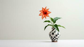 foto van harlekijn bloem in pot geïsoleerd Aan wit achtergrond. generatief ai