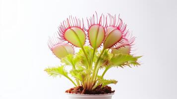 foto van mooi Venus flytrap bloem geïsoleerd Aan wit achtergrond. generatief ai