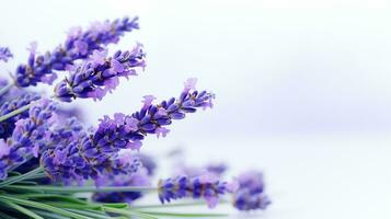 foto van mooi lavendel bloem geïsoleerd Aan wit achtergrond. generatief ai