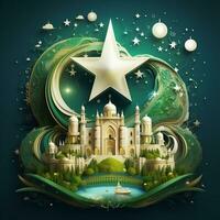 Pakistaans onafhankelijkheid dag generatief ai foto