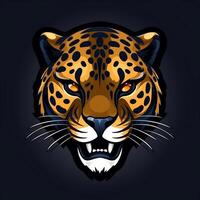 jaguar hoofd mascotte esport logo vector illustratie met geïsoleerd achtergrond generatief ai foto