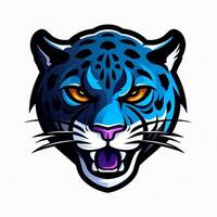 jaguar hoofd mascotte esport logo vector illustratie met geïsoleerd achtergrond generatief ai foto