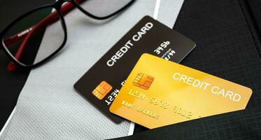 concept van financiën, bank en credit kaarten, voor gebruik in financieel zaken. foto