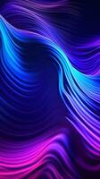 abstract neon achtergrond golven gloeiend in ultraviolet spectrum. sociaal media verhalen sjabloon. ai generatief foto