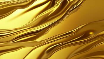 abstract gouden helling achtergrond. stromen vloeistof metaal golven. foto