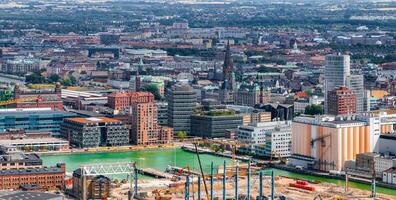 panoramisch antenne visie van de oud stad- van malmo. foto