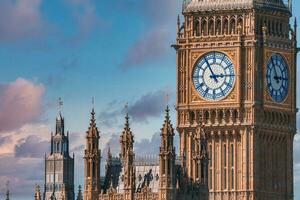 groot ben en Westminster brug in Londen foto