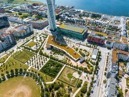 mooi antenne panoramisch visie van de Malmö stad in Zweden. foto