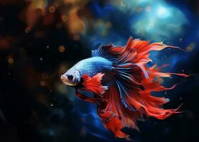 betta vis, kleurrijk vechten Siamees vis met mooi staart. foto