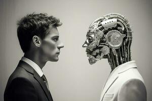 wetenschap mensen robot intelligentie- cyborg vinger futuristische bedrijf kunstmatig werk communicatie technologie foto
