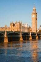 groot ben en Westminster brug in Londen foto