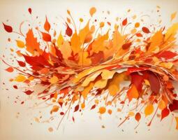 ai generatief herfst artistiek achtergrond met vallen bladeren, banier met kopiëren ruimte tekst foto