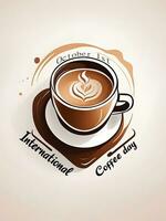 Internationale koffie dag, oktober 1e, banier, logo, achtergrond foto