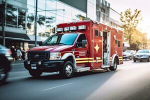 ambulance, noodgeval onderhoud. generatief ai foto