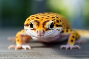 schattig luipaard gekko's in natuur breed leven dieren. ai gegenereerd. foto