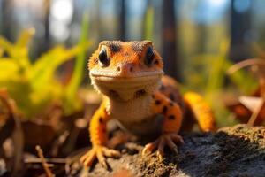 newt in natuur breed leven dieren. ai gegenereerd. foto