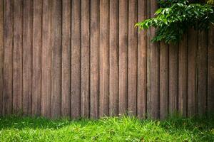 hout grunge verticaal met boom gras Aan kader achtergrond. foto