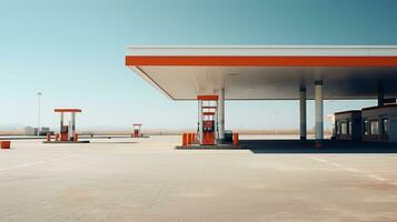 gas- station zonder auto's foto