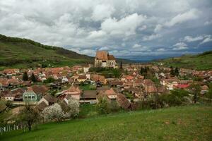 biertan een heel mooi middeleeuws dorp in Transsylvanië, Roemenië. een historisch stad- in Roemenië dat heeft bewaard gebleven de frankisch en gotisch bouwkundig stijl. reizen foto. foto