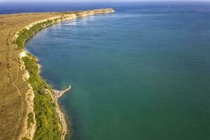 kaap kaliakra is een lang en versmallen landtong van de noordelijk zwart zee kust, bulgarije foto