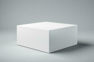 mockup rechthoekig wit doos Aan wit achtergrond. generatief ai foto