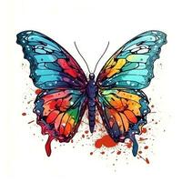 vlinder regenboog ingekleurd schetsen vector illustratie met wit achtergrond generatief ai foto