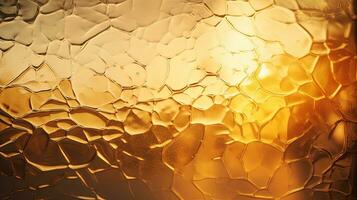 gouden licht schijnt door getextureerde glas Bij ochtendgloren. silhouet concept foto