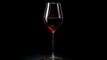 een glas van rood wijn Aan een hoog been tegen een zwart achtergrond. silhouet concept foto