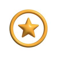 3d weergegeven ster beloning insigne icoon foto