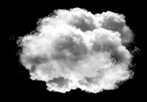 single wit wolk over- zwart achtergrond foto