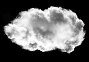 single wit wolk over- zwart achtergrond foto