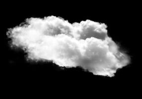 single wit wolk over- zwart achtergrond foto
